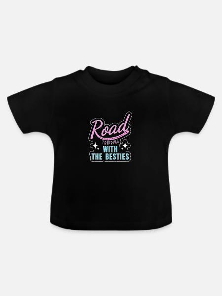 Road Trip - Baby Bio-T-Shirt mit Rundhals - Schwarz