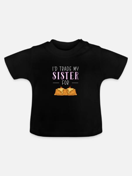 Pfannkuchen - Baby Bio-T-Shirt mit Rundhals - Schwarz