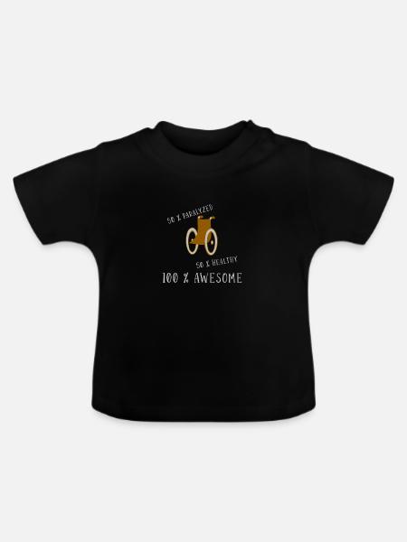 Rollstuhl Rollstuhlfahrer - Baby Bio-T-Shirt mit Rundhals - Schwarz