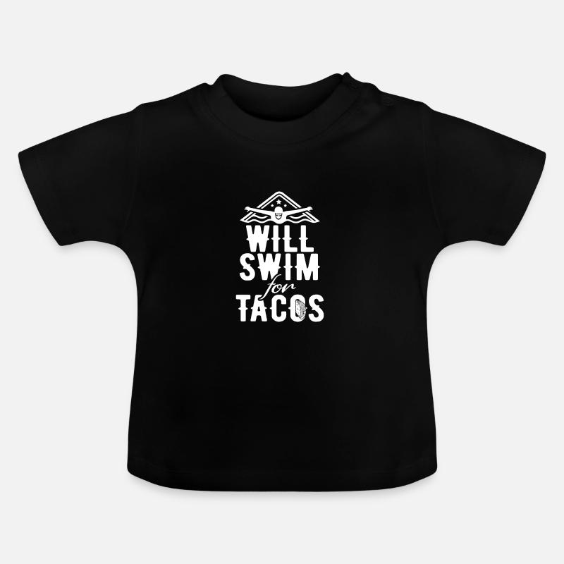 Nageurs - T-shirt bio col rond Bébé - noir