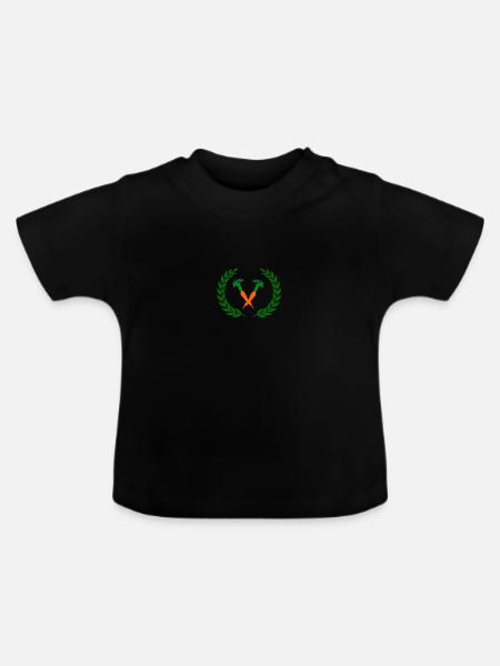 Karotten vegan - Baby Bio-T-Shirt mit Rundhals - Schwarz