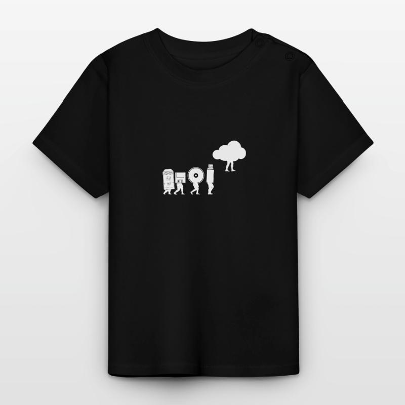 Evolution of Data Storage Coding Computer Cloud Baby Organic T-Shirt with Round Neck