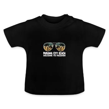 Panama City Beach Willkommen bei Freedom Urlaubssp - Baby Bio-T-Shirt mit Rundhals - Schwarz - Vorne