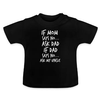 Cadeau bébé oncle oncle oncle brorson neveu - T-shirt bio col rond Bébé - noir - Devant