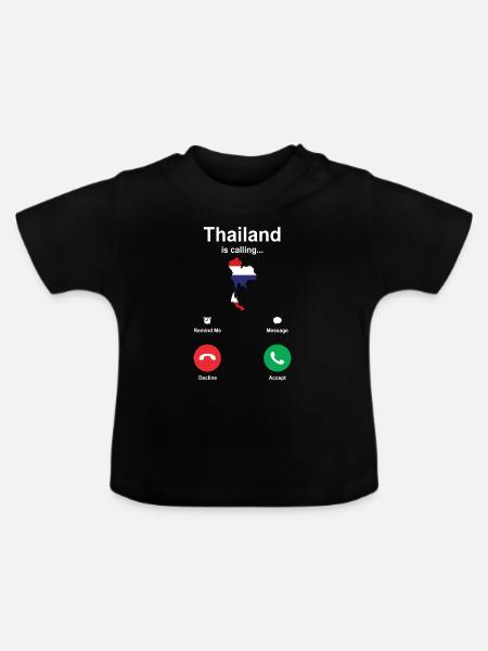 Thailand - Baby Bio-T-Shirt mit Rundhals - Schwarz