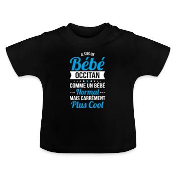 Occitan Baby Like a Normal Baby But Cooler - Baby Organic T-Shirt with Round Neck - black - Front