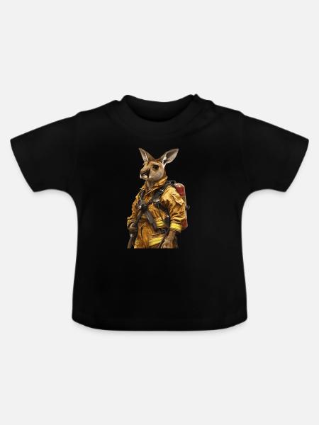 Känguru - Baby Bio-T-Shirt mit Rundhals - Schwarz
