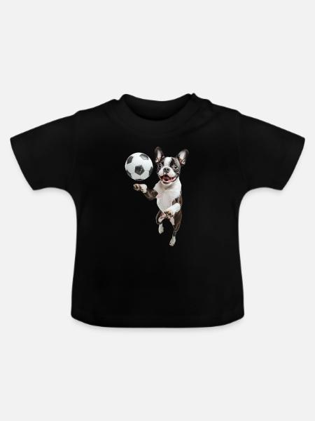 Boston Terrier - Baby Bio-T-Shirt mit Rundhals - Schwarz