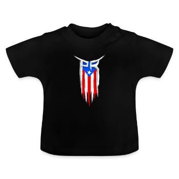 Drapeau PR - Porto Rico Drapeau - Boricua - T-shirt bio col rond Bébé - noir - Devant
