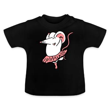Tanzmäuschen - Baby Bio-T-Shirt mit Rundhals - Schwarz - Vorne