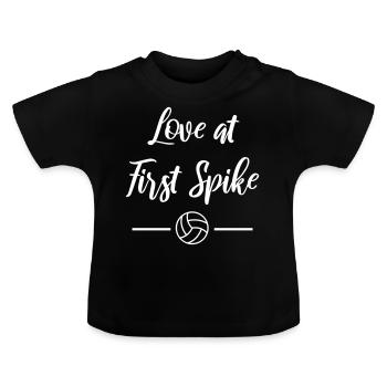 Amour au début Spike Volleyball Beach Volleyball - T-shirt bio col rond Bébé - noir - Devant