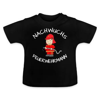 Nachwuchs Feuerwehrmann Feuerwehr Kind Geschenk - Baby Bio-T-Shirt mit Rundhals - Schwarz - Vorne