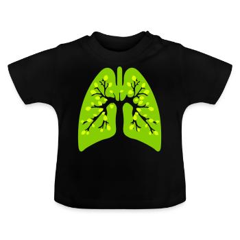 Grüne Lunge - Baby Bio-T-Shirt mit Rundhals - Schwarz - Vorne
