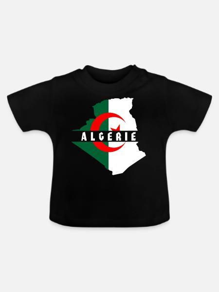 Algerien - Baby Bio-T-Shirt mit Rundhals - Schwarz
