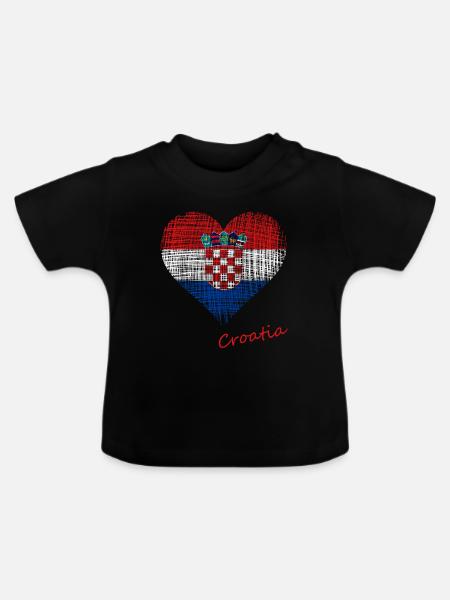 Croatia - Baby Bio-T-Shirt mit Rundhals - Schwarz