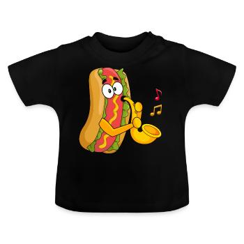 Saxophoniste Saxophone Wurst Musicien - T-shirt bio col rond Bébé - noir - Devant