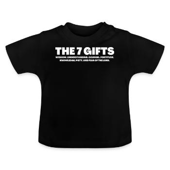 Die 7 Gaben des Heiligen Geistes – Christlich - Baby Bio-T-Shirt mit Rundhals - Schwarz - Vorne