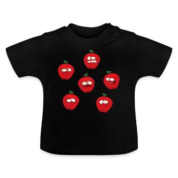 Apples - Baby Organic T-Shirt with Round Neck - black - Front