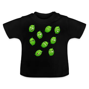 Lime - Baby Organic T-Shirt with Round Neck - black - Front