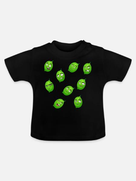 Lime - Baby Organic T-Shirt with Round Neck - black
