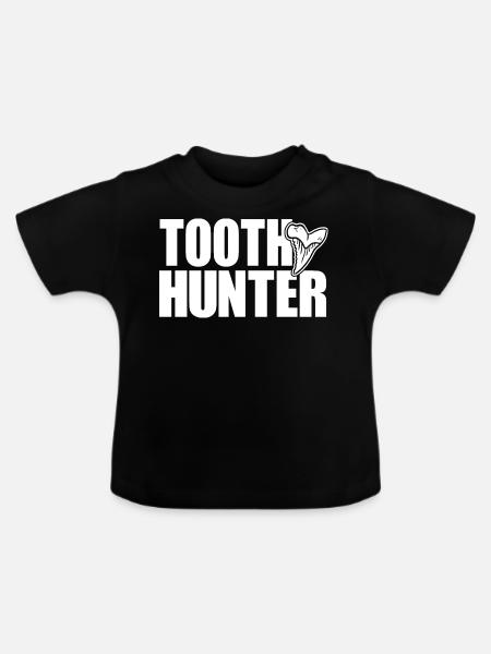 Haifischzähne Haizähne Zahnjäger Paleontologe - Baby Bio-T-Shirt mit Rundhals - Schwarz