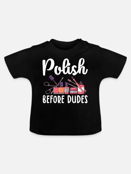 Lackierte Fingernägel - Baby Bio-T-Shirt mit Rundhals - Schwarz