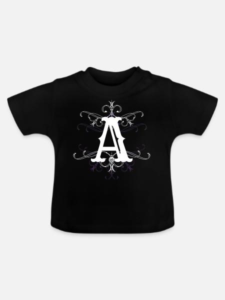 Buchstabe A Buchstabe-A - Baby Bio-T-Shirt mit Rundhals - Schwarz