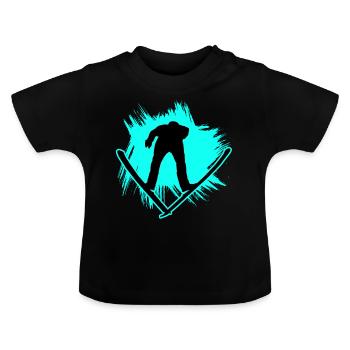 Ski jumping - Baby Organic T-Shirt with Round Neck - black - Front