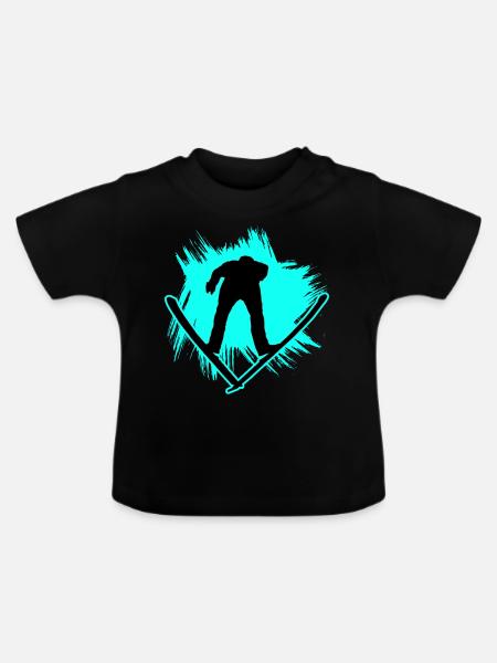 Skispringen - Baby Bio-T-Shirt mit Rundhals - Schwarz