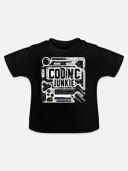 Coding Junkie 11 - Baby Bio-T-Shirt mit Rundhals - Schwarz