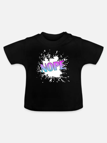 Nope - Baby Bio-T-Shirt mit Rundhals - Schwarz