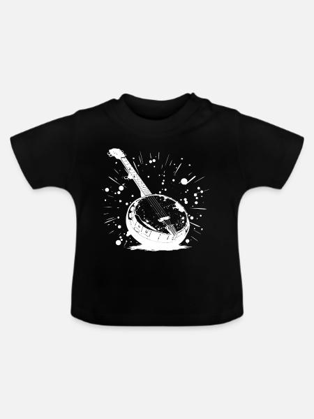 Cartoon Banjo - Baby Bio-T-Shirt mit Rundhals - Schwarz