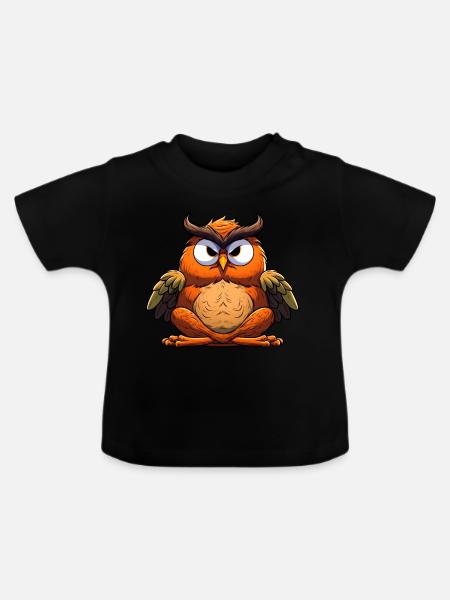 Yogi Eule - Baby Bio-T-Shirt mit Rundhals - Schwarz
