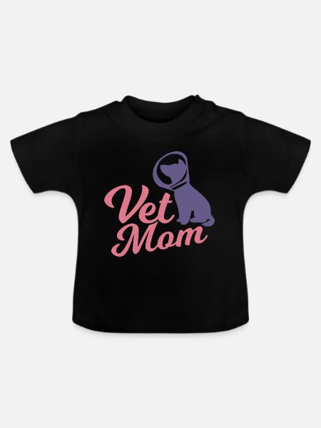 Veterinär Mutter - Baby Bio-T-Shirt mit Rundhals - Schwarz