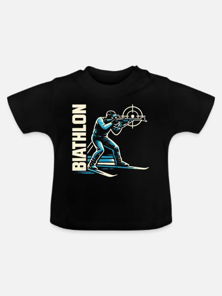 Biathlon Passion Liebhaber Geschenk - Baby Bio-T-Shirt mit Rundhals - Schwarz