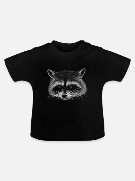Sweet Naughty Raccoon Dief Illustratie Gift - Ekologisk T-shirt med rund hals baby - svart