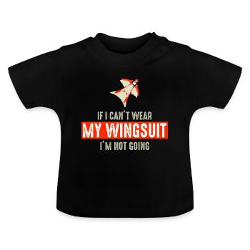 Wingsuit fliegen Base Jumping Fallschirmspringen Wingsuiting - Baby Bio-T-Shirt mit Rundhals - Schwarz - Vorne