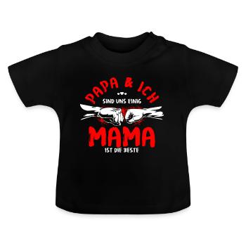 Mama ist die beste - Baby Bio-T-Shirt mit Rundhals - Schwarz - Vorne