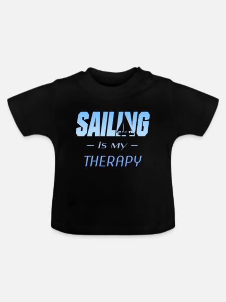 sailing segeln segelboot - Baby Bio-T-Shirt mit Rundhals - Schwarz