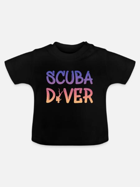 Scuba Diver - Baby Bio-T-Shirt mit Rundhals - Schwarz