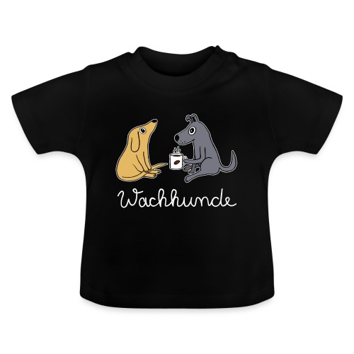Wachhund trinkt Kaffee Koffein weckt müde Hunde - Baby Bio-T-Shirt mit Rundhals