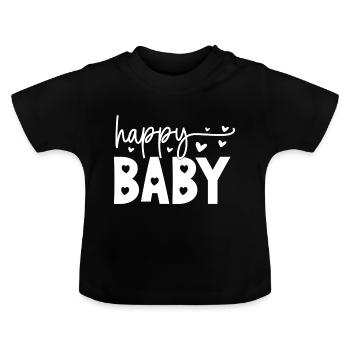Bébé heureux - T-shirt bio col rond Bébé - noir - Devant