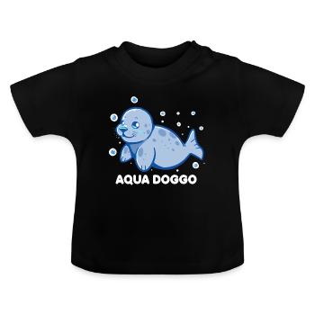 Aqua Doggo - Sceau drôle - T-shirt bio col rond Bébé - noir - Devant