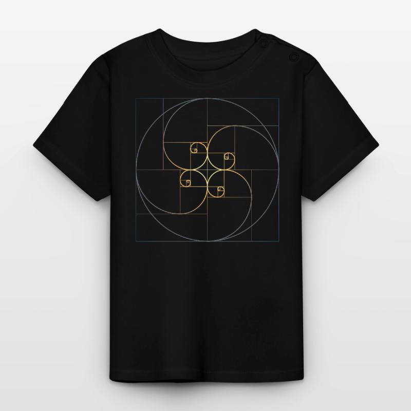 Fibonacci spirales géométrie de la section dorée Phi T-shirt bio col rond Bébé