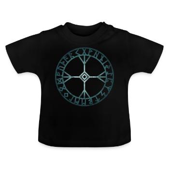 Symbole Viking Rune Algiz Odin Thor Loki Asgard - T-shirt bio col rond Bébé - noir - Devant