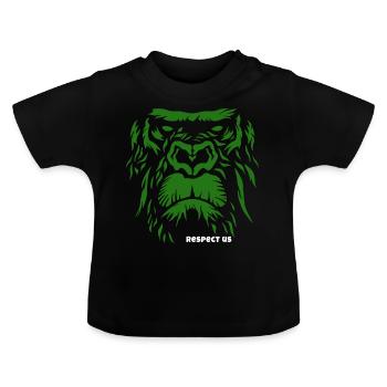 Respect Us - Gorilla - Baby Bio-T-Shirt mit Rundhals - Schwarz - Vorne