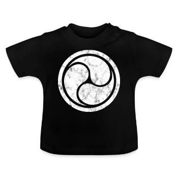 Triple Yin Yang, Tao, Zen Buddhism, Tibet, Japan - Baby Organic T-Shirt with Round Neck - black - Front
