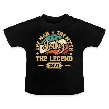 July 1971 The Man, The Myte, The legend, Juli 1971 - Baby Bio-T-Shirt mit Rundhals - Schwarz - Vorne