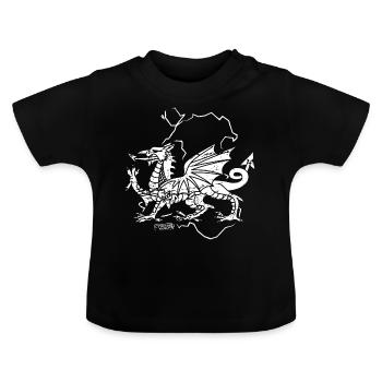 Rustikaler walisischer Drache - Baby Bio-T-Shirt mit Rundhals - Schwarz - Vorne