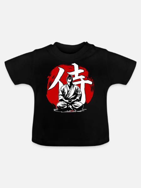 Samurai Ronin Karate Kimono Kampfkunst - Baby Bio-T-Shirt mit Rundhals - Schwarz